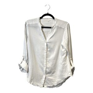 MELISSA NEPTON White Button-Down Gauze Shirt